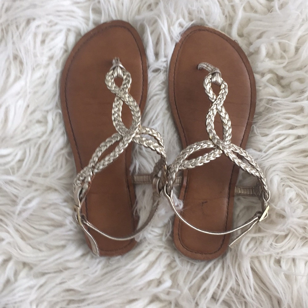 Gold and brown sandals